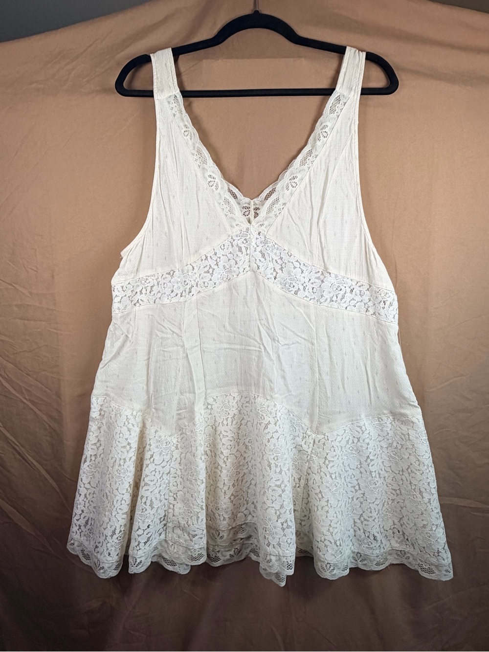 Free People Intimately White Lace Tunic Top Boho Cottagecore Romantic M